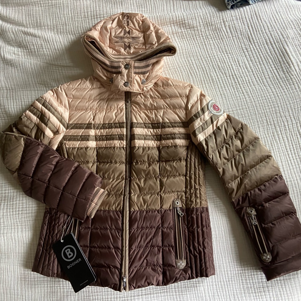 NWT Bogner Women's Cosmopolitan Pink & Brown Quilted Ski Jacket